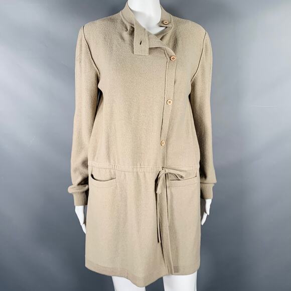 SONIA RYKIEL Size 4 Beige Taupe Belted Knit Cardigan - Picture 1 of 6
